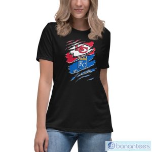 RgKqgEGR kansas city chiefs and kansas city royals football shirt 4 300x300 image Kansas City Chiefs And Kansas City Royals Football Shirt - Women's Relaxed Short Sleeve Jersey Tee
