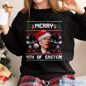 Merry 4th Of Easter Christmas T-shirt, President Of The United States Xmas Product Photo 1