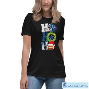 Ho Ho Ho Dallas Cowboys Football Christmas T-Shirt - Women's Relaxed Short Sleeve Jersey Tee