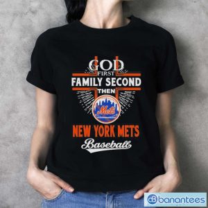 God First Family Second Then New York Mets Baseball Shirt - Ladies T-Shirt