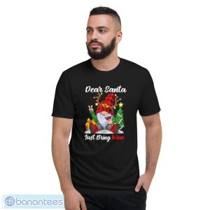 Cute Dear Santa Just Bring Wine Christmas Xmas Wine Lovers Shirt - Short Sleeve T-Shirt