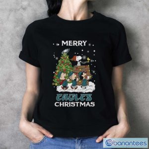 Philadelphia Eagles Snoopy Family Christmas Shirt - Ladies T-Shirt