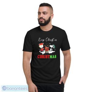 Charlie Brown Snoopy Keep Christ In Christmas 2022 Sweater - Short Sleeve T-Shirt