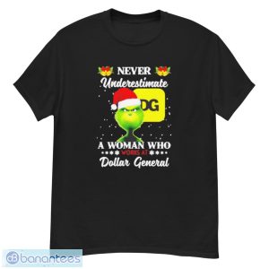 Santa Grinch never underestimate a woman who works at Dollar General Christmas shirt - G500 Men’s Classic T-Shirt