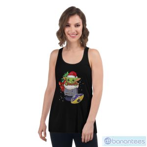 Hot Baltimore Ravens Christmas Baby Yoda Star Wars Funny Happy Nfl T-Shirt - Women's Flowy Racerback Tank