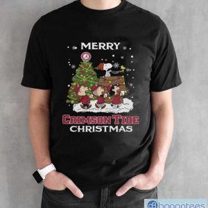 Alabama Crimson Tide Snoopy Family Christmas Shirt - Black Unisex T-Shirt