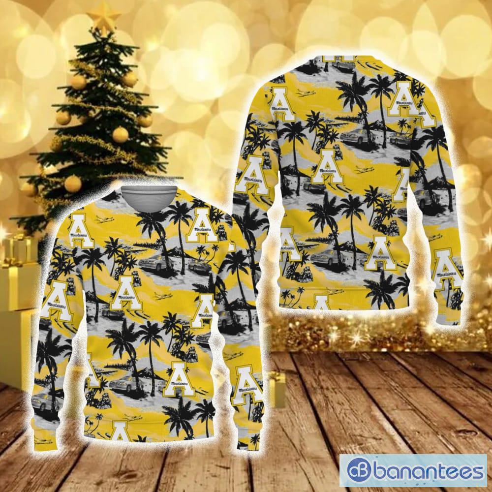 Appalachian State Mountaineers Tropical Patterns Coconut Tree Ugly Christmas 3D Sweater - Appalachian State Mountaineers Tropical Patterns Coconut Tree Ugly Christmas 3D Sweater