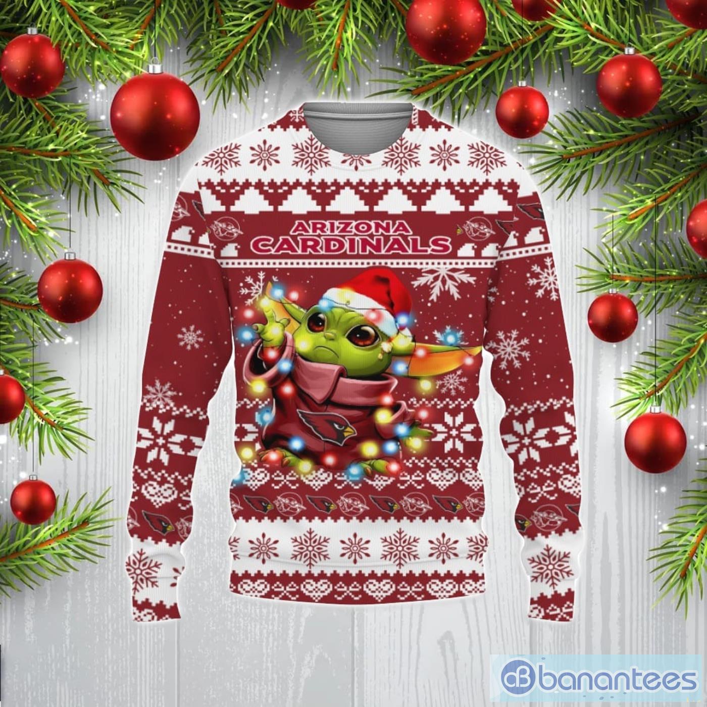 Arizona Cardinals Baby Yoda Lover Ugly Christmas Sweater