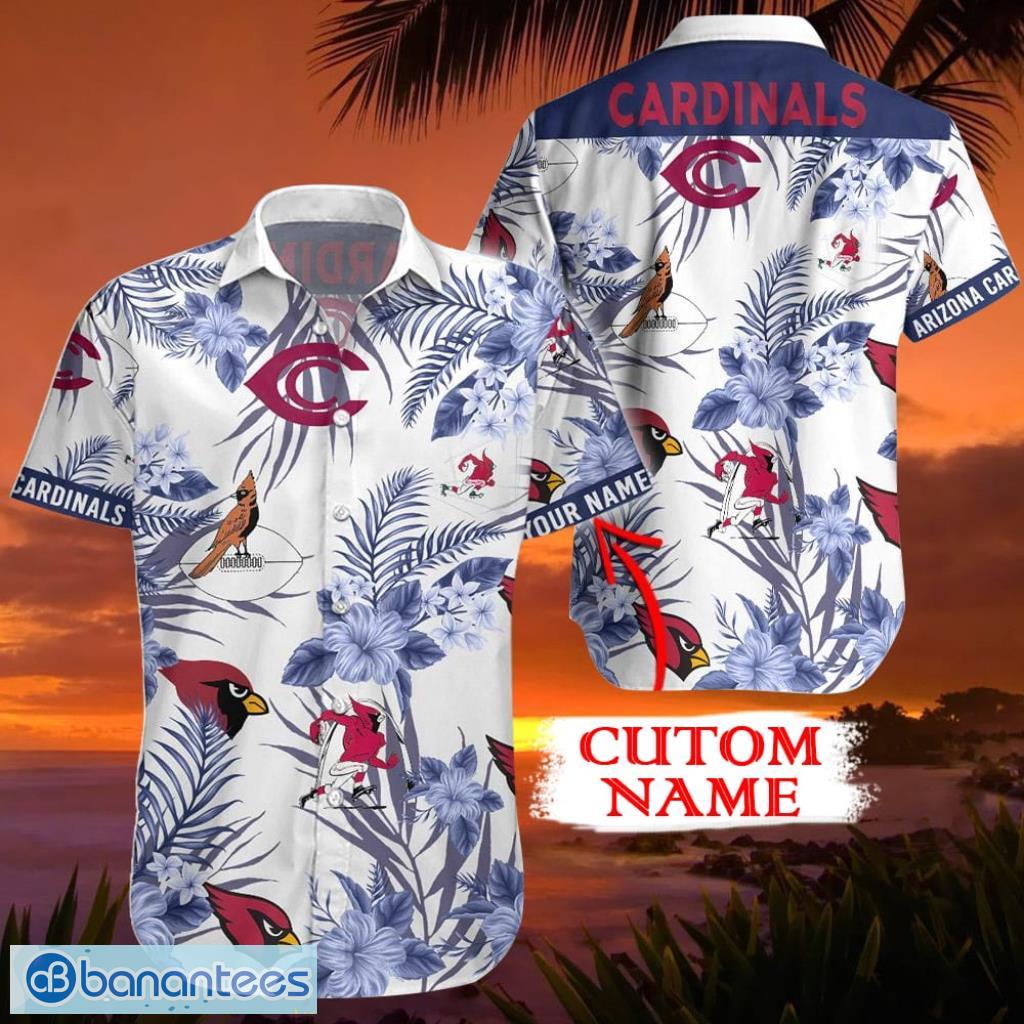 Arizona Cardinals Logo History Nfl Aloha Tropical Hawaiian Shirt Product Photo 1