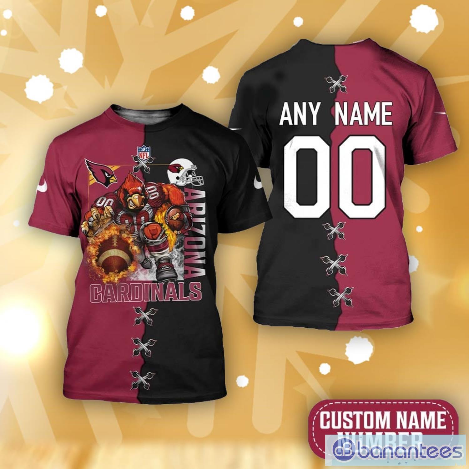 Arizona Cardinals Nfl Sport Fans 3d T-Shirt Custom Name And Number