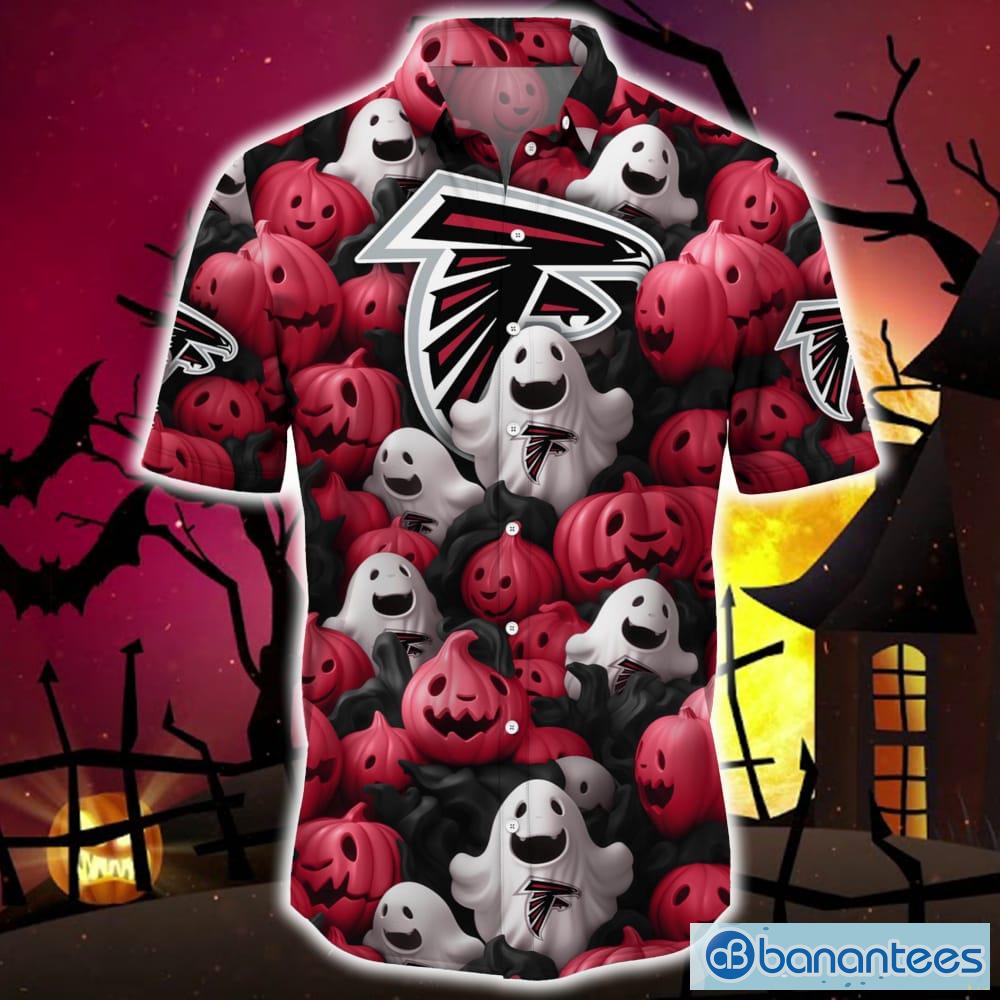 NFL Atlanta Falcons Skull Leaf Halloween Fans Hawaiian Shirt Gift For Men  And Women - Banantees