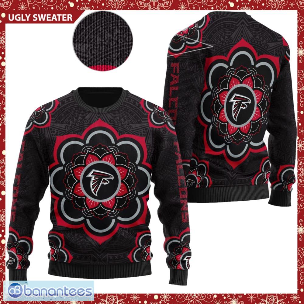 Atlanta Falcons Christmas Pattern Ugly Christmas Sweater Design AOP Gift  For Fans