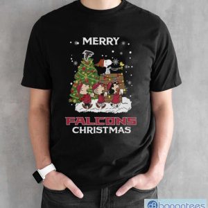 Atlanta Falcons Snoopy Family Christmas Shirt - Black Unisex T-Shirt