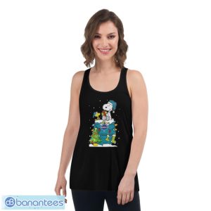 Snoopy And Woodstock Charlotte Hornets Merry Christmas sweater - Women's Flowy Racerback Tank