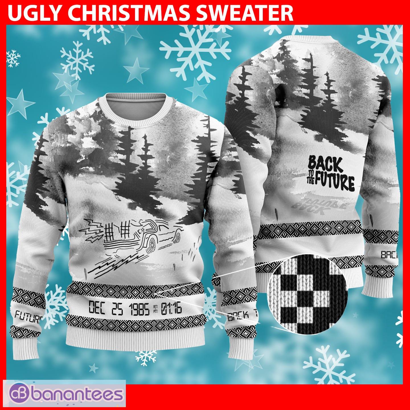 Back To The Future Design Ugly Christmas 3D Sweater For Men And Women - Back To The Future v1 Knitted Sweater