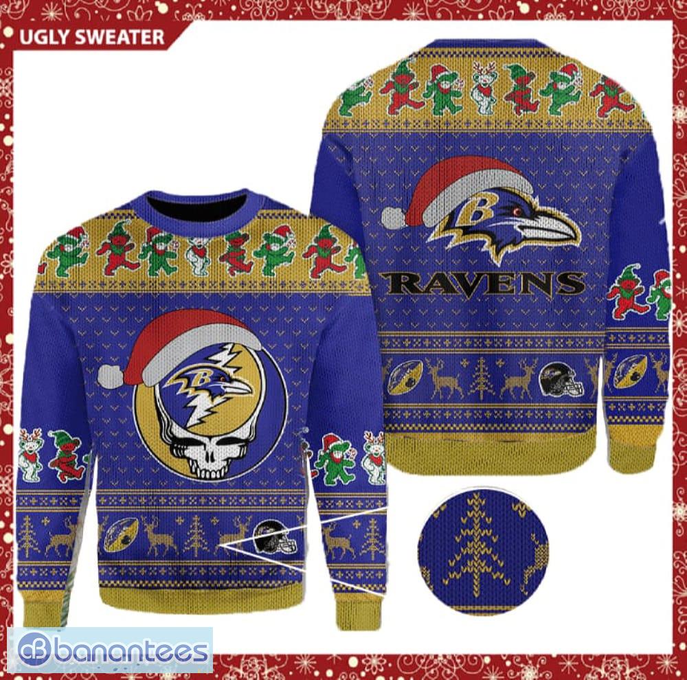 NFL Baltimore Ravens Clothing AOP Knitted Christmas Sweater Custom