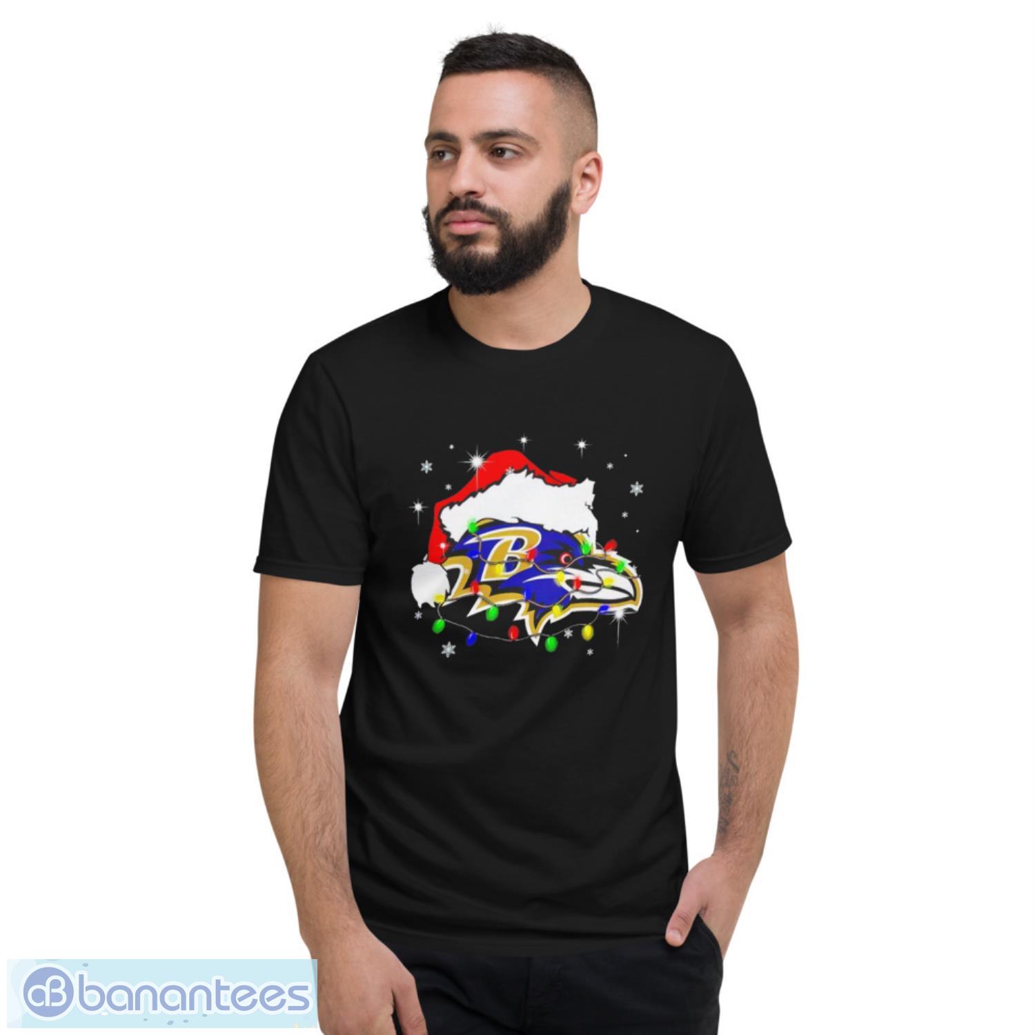 Baltimore Ravens Santa Hat Christmas Shirt - Short Sleeve T-Shirt Baltimore Ravens Santa Hat Christmas Shirt - Short Sleeve T-Shirt