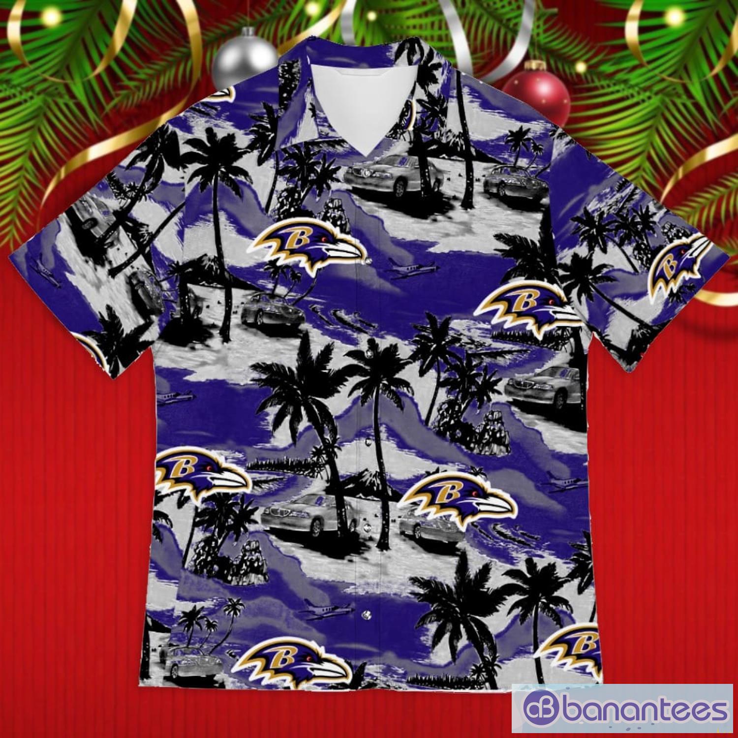 Baltimore Ravens Sports American Tropical Patterns Summer Gift 3D Hawaiian Shirt Product Photo 1