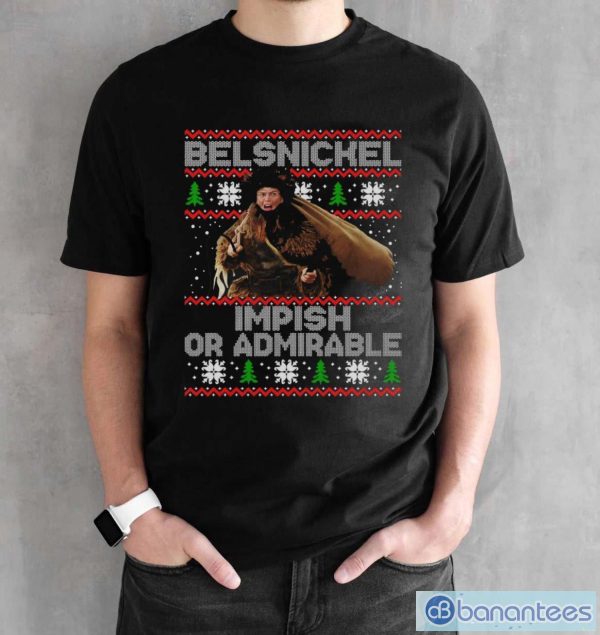 Belsnickel Impish Or Admirable Movie Quotes T-shirt, Dwight Schrute Christmas Sweatshirts - Black Unisex T-Shirt