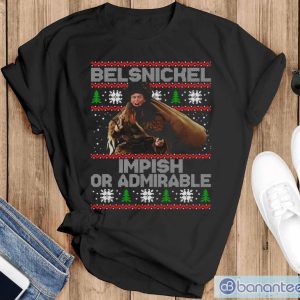 Belsnickel Impish Or Admirable Movie Quotes T-shirt, Dwight Schrute Ugly Christmas Sweater - Black T-Shirt