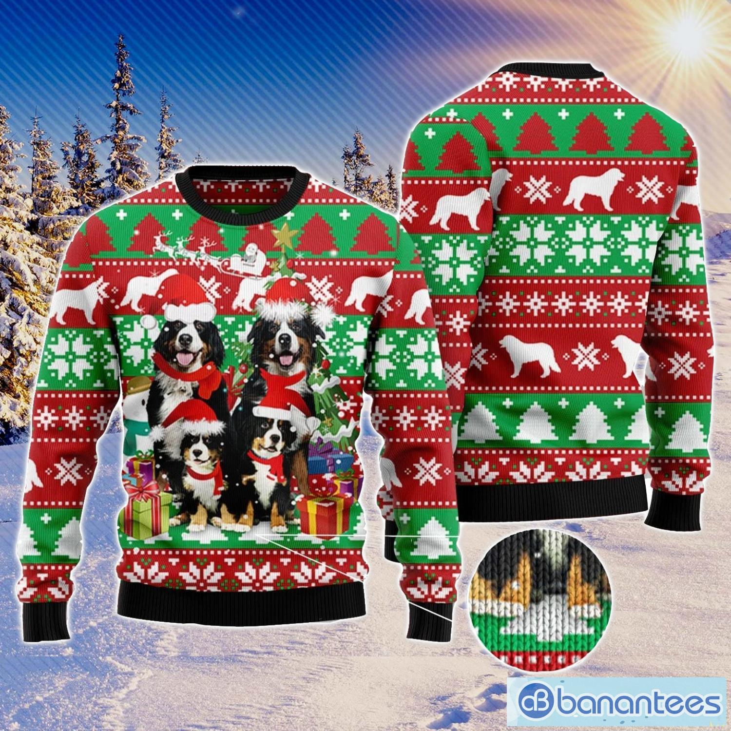 Bernese Mountain Dog Family Ugly Christmas Sweater Gift For Holiday Product Photo 1
