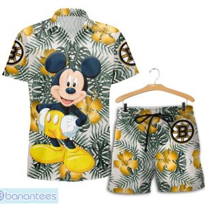 Boston Bruins Mickey Hawaiian Shirt and Shorts Funny Summer Gift Product Photo 1