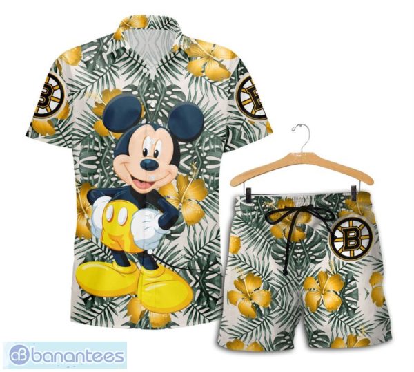 Boston Bruins Mickey Hawaiian Shirt and Shorts Funny Summer Gift Product Photo 1