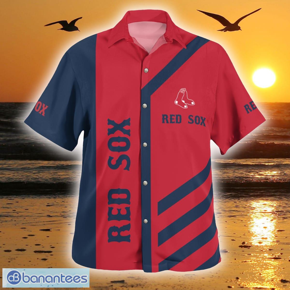 Custom Name And Number Boston Red Sox Baseball Cool Short Sleeve 3D  Hawaiian Shirt Summer Gift