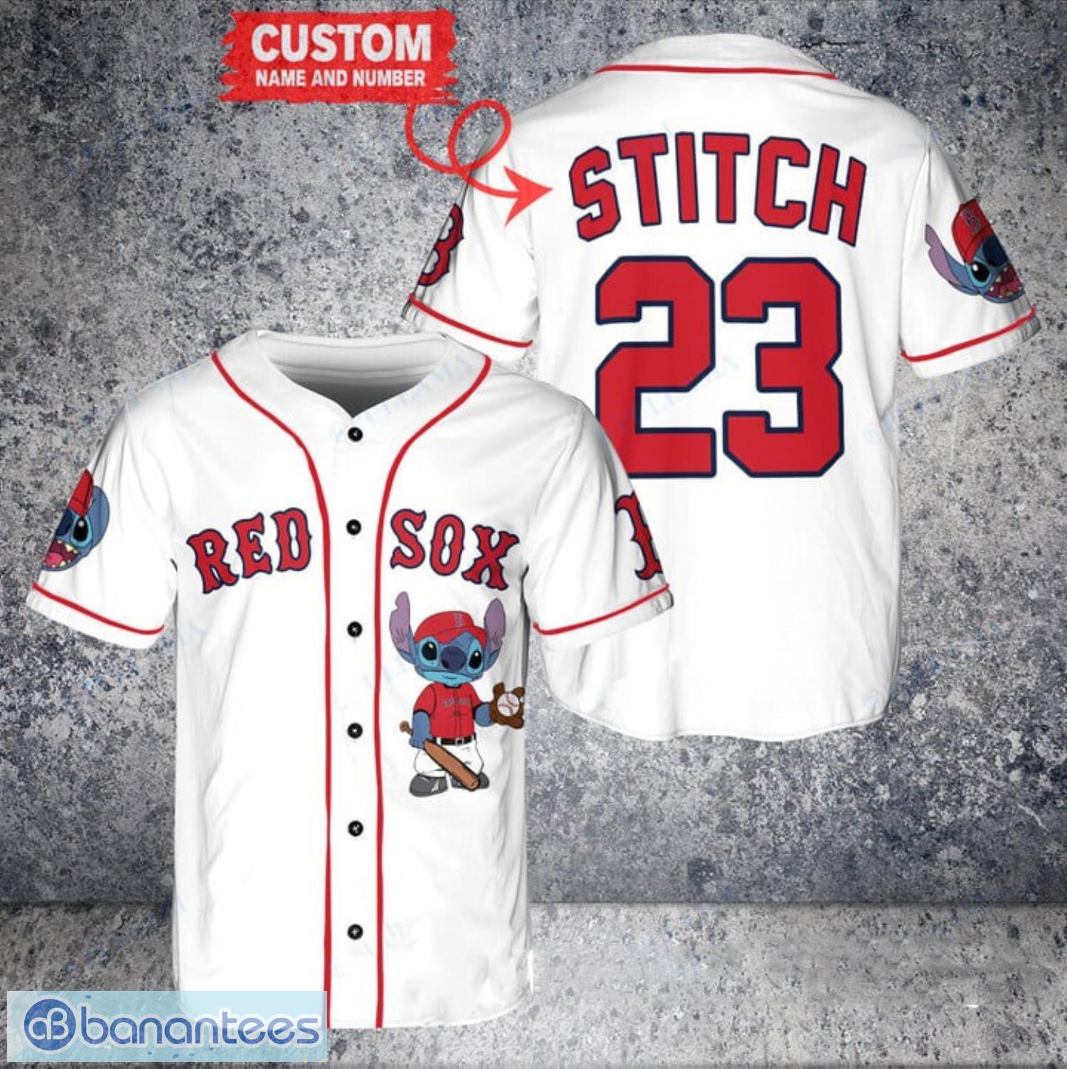 Boston Red Sox Cstom Name And Number MLB Stitch Baseball Jersey Shirt White  - Banantees