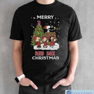 Boston Red Sox Snoopy Family Christmas Shirt - Black Unisex T-Shirt