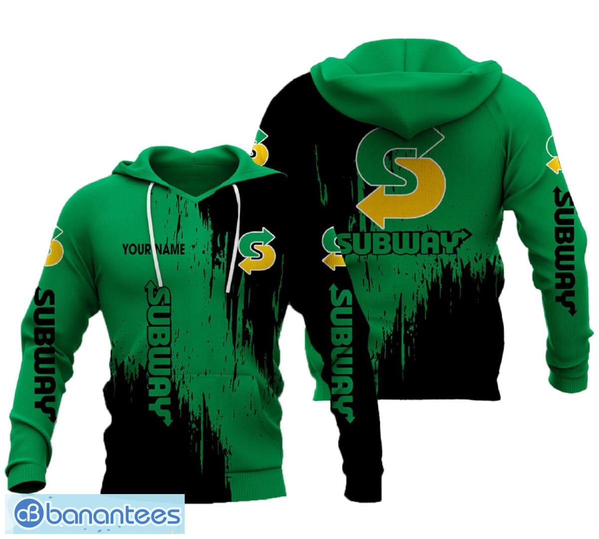 Brush Pattern subway Logo Brand Online 3D Zip Hoodie Pullover