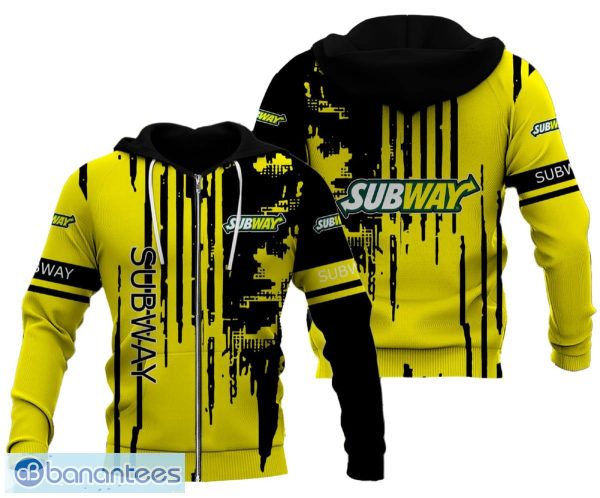 Brush Pattern SUBWAY Logo Brand Shop 3D Zip Hoodie Pullover Print - Brush Pattern SUBWAY Logo Brand 3D Zip Hoodie Pullover Print Photo 8