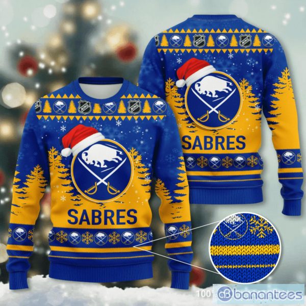 Buffalo Sabres Santa Hat Snowflake 3D Ugly Christmas Sweater Christmas Gift Product Photo 1