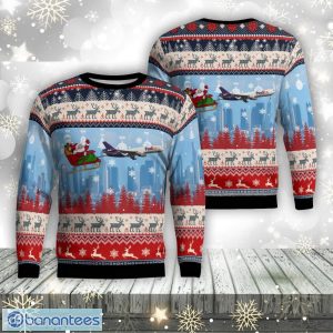 Fedex Express Mcdonnell Douglas (Boeing) Md-10-30f With Santa Over Memphis Aop Ugly Sweater Family Gift Product Photo 1