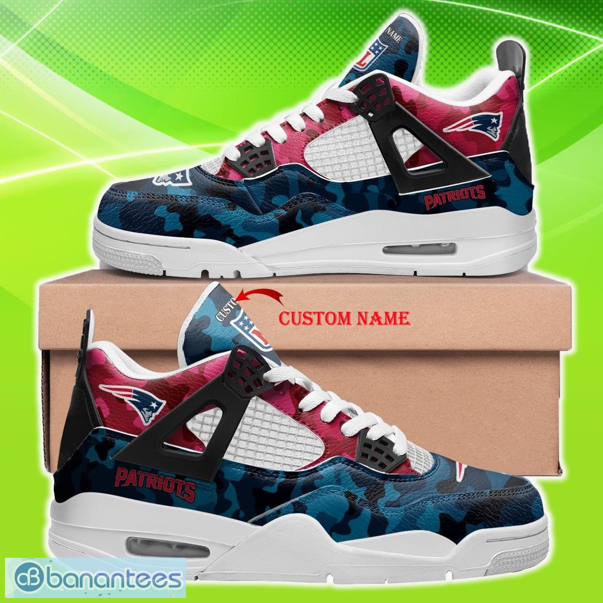 Camo Best England Patriots Custom Name Air Jordan 4 Shoes Camo Best For Men And Women Gift Fans - New England Patriots Personalized Jordan 4 Fabric Sneaker - Custom Name Sneaker Men & Women - NFL Lovers, Birthday's Gift, Gift For NFL Fan_1