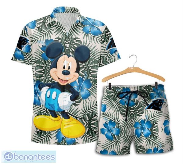 Carolina Panthers Mickey Hawaiian Shirt and Shorts Funny Summer Gift Product Photo 1