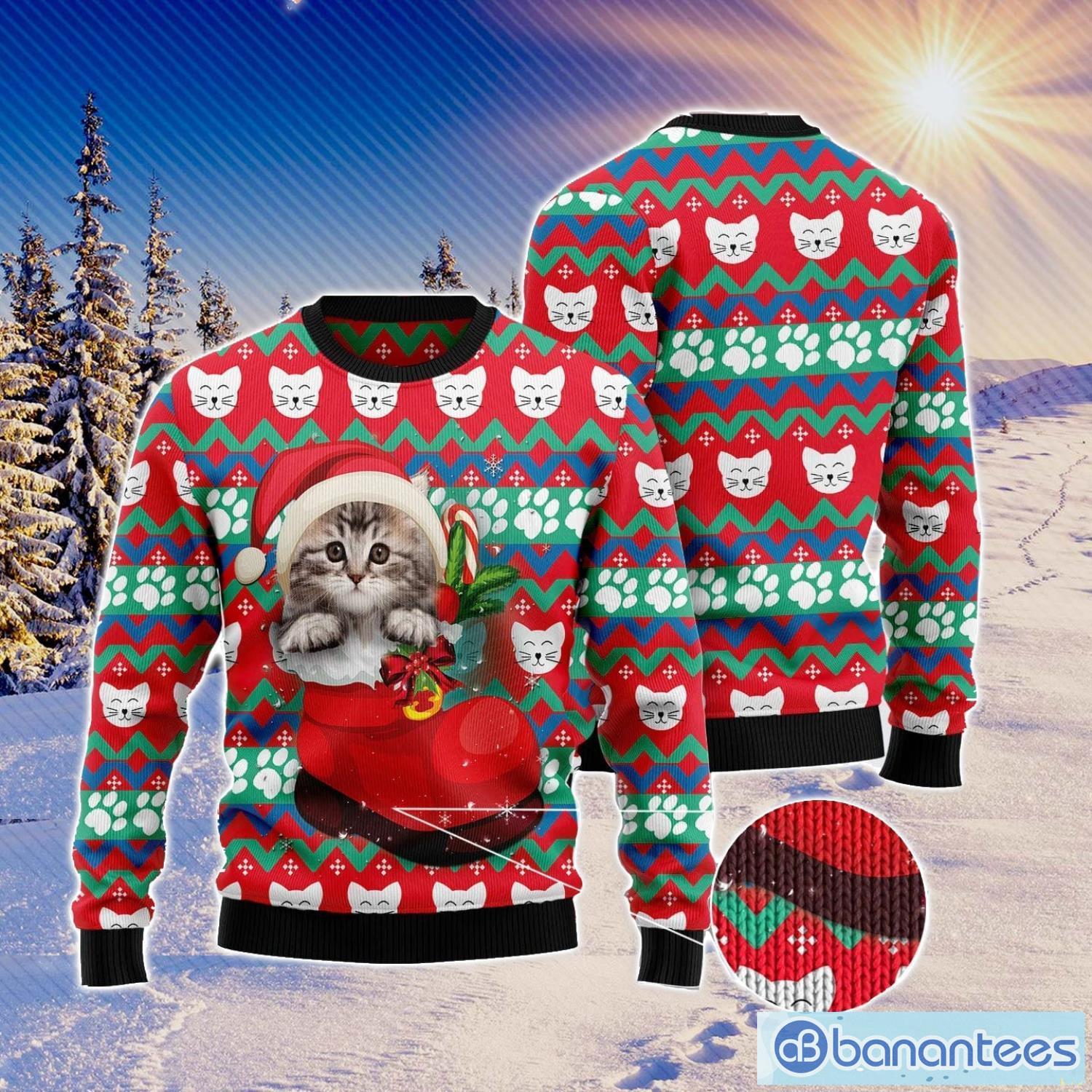 Cat Socks Ugly Christmas Sweater Gift For Holiday Product Photo 1