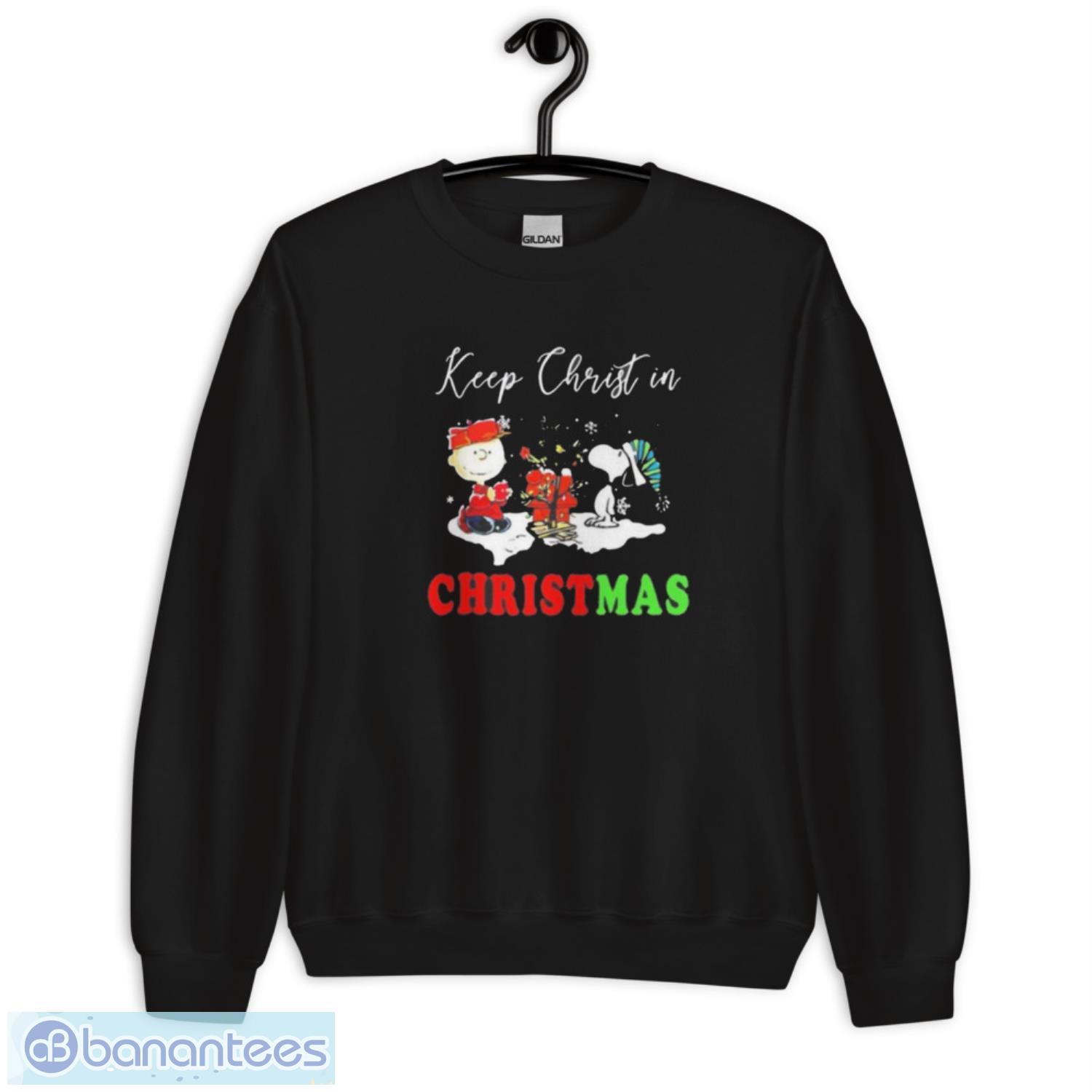 charlie-brown-snoopy-keep-christ-in-christmas-2022-sweater-2.jpeg Charlie Brown Snoopy Keep Christ In Christmas 2022 Sweater - Unisex Crewneck Sweatshirt