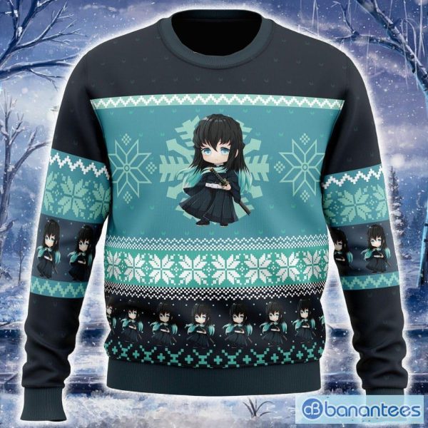 Chibi Muichiro Tokito 3D Sweater New Gift Christmas For Men And Women - Chibi Christmas Muichiro Tokito Ugly Christmas Sweater Photo 1