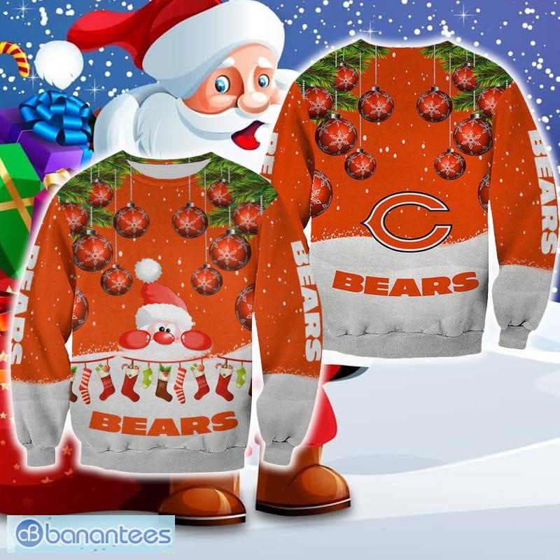 Chicago Bears Christmas Santa Ugly Sweater For Fans AOP Gift Holidays - Chicago Bears Christmas Santa Ugly Sweater For Fans AOP Gift Holidays
