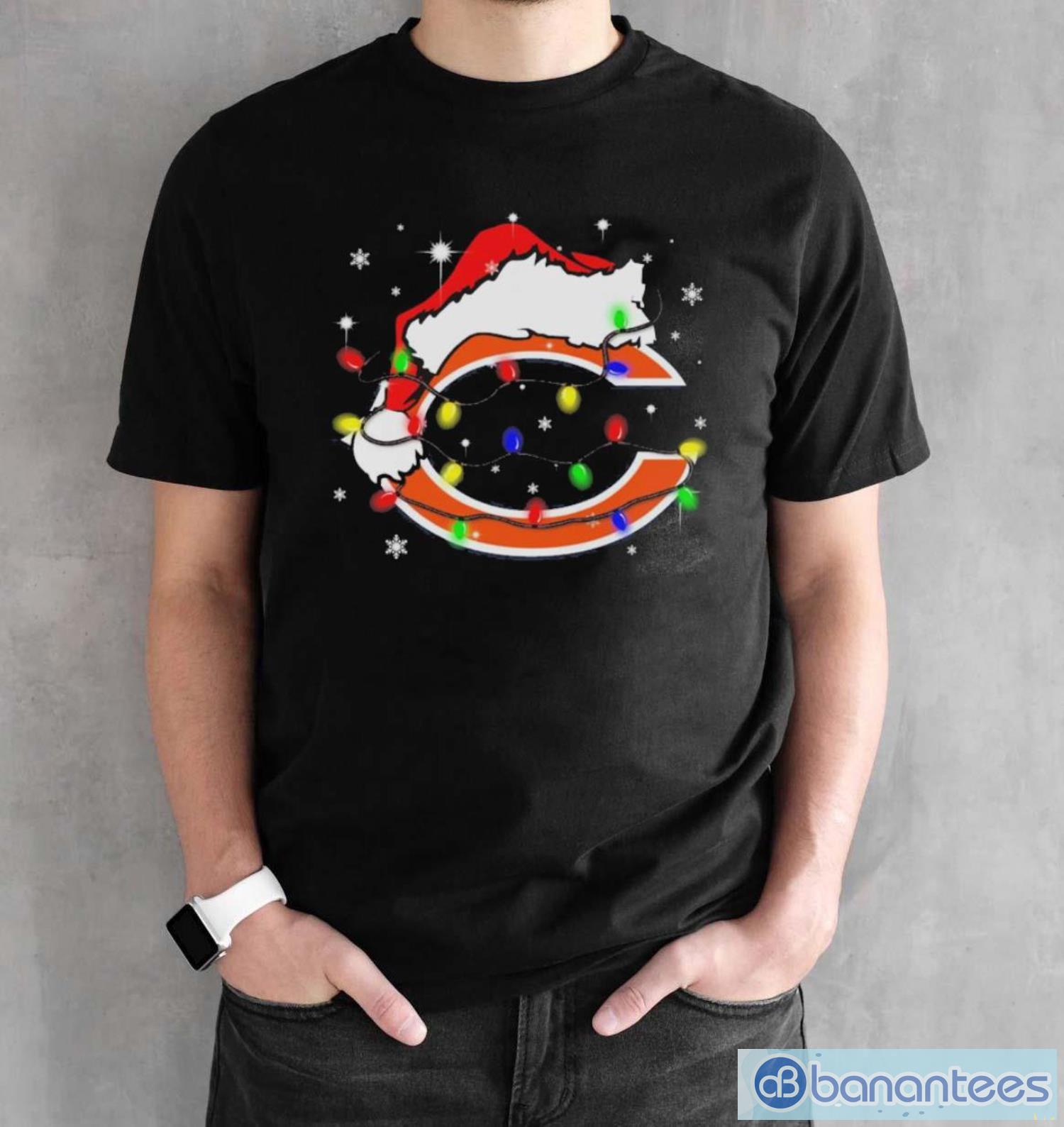 Chicago Bears Santa Hat Christmas Light Shirt - Banantees