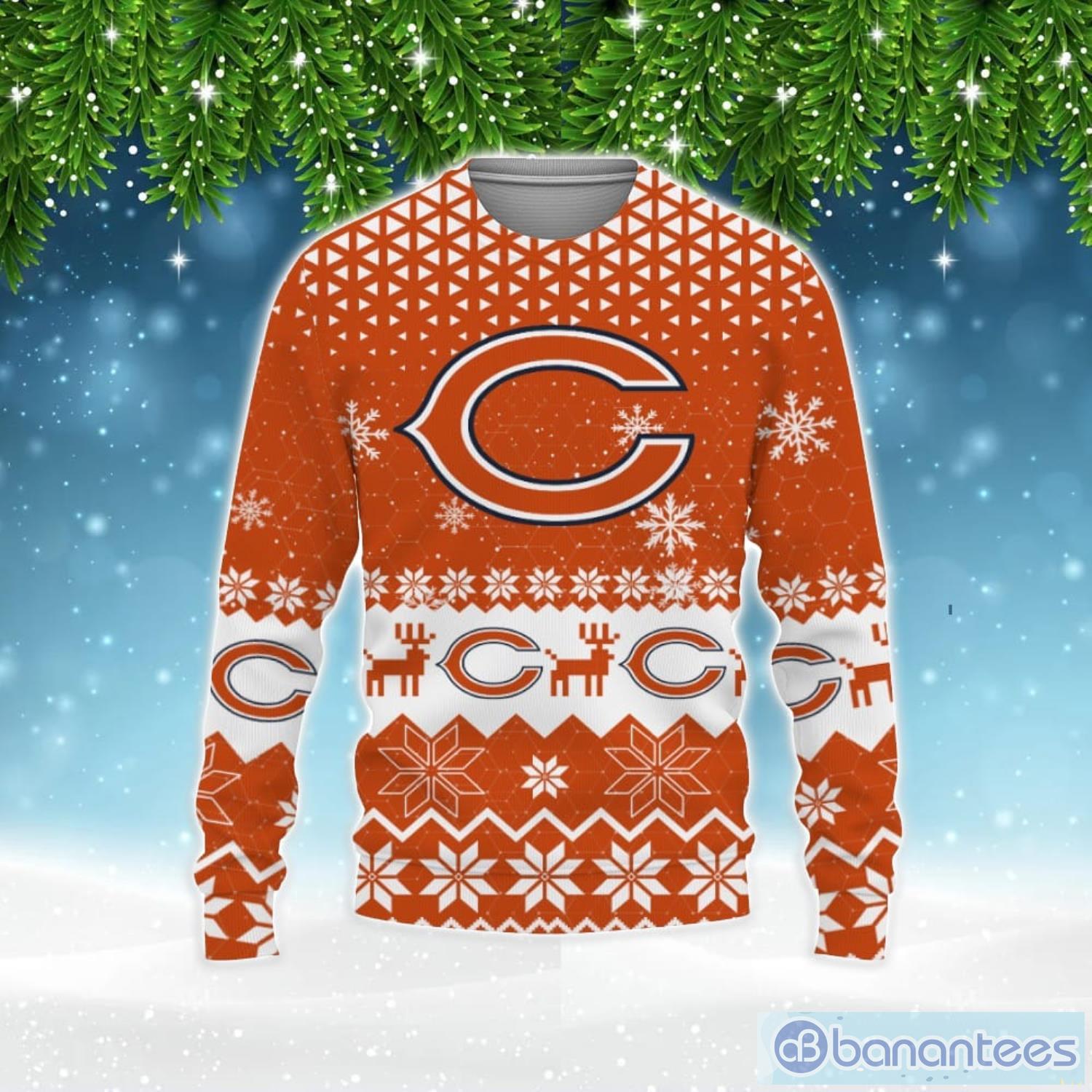 3D Print Chicago Bears Sweater NFL Football Fans Ugly Christmas Sweater  Christmas Gift For Men And Women