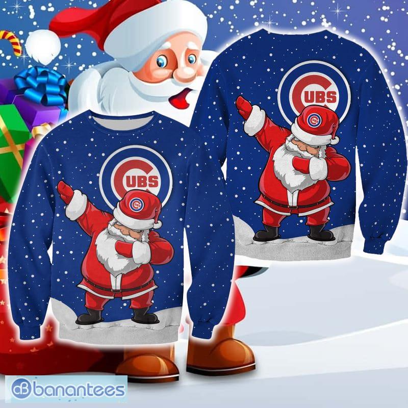 Chicago Cubs Christmas Dab Santa Ugly Sweater For Fans AOP Gift Holidays - Chicago Cubs Christmas Dab Santa Ugly Sweater For Fans AOP Gift Holidays