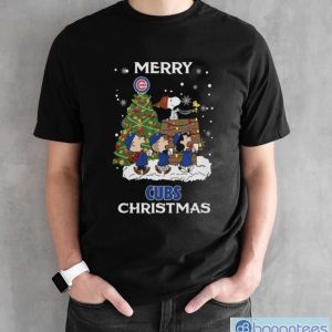 Chicago Cubs Snoopy Family Christmas Shirt - Black Unisex T-Shirt
