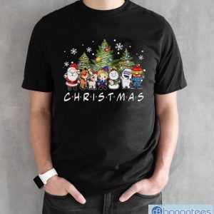 Christmas Family Friends Santa Rudolph Snowman Pajamas Shirt - Black Unisex T-Shirt