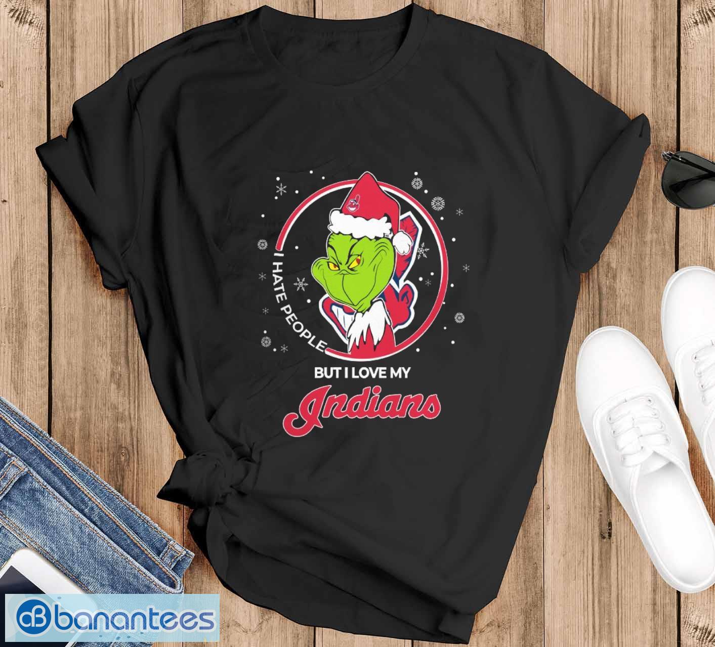 The Grinch Cleveland Indians MLB I Hate Morning People Christmas Gift Polo  Shirt