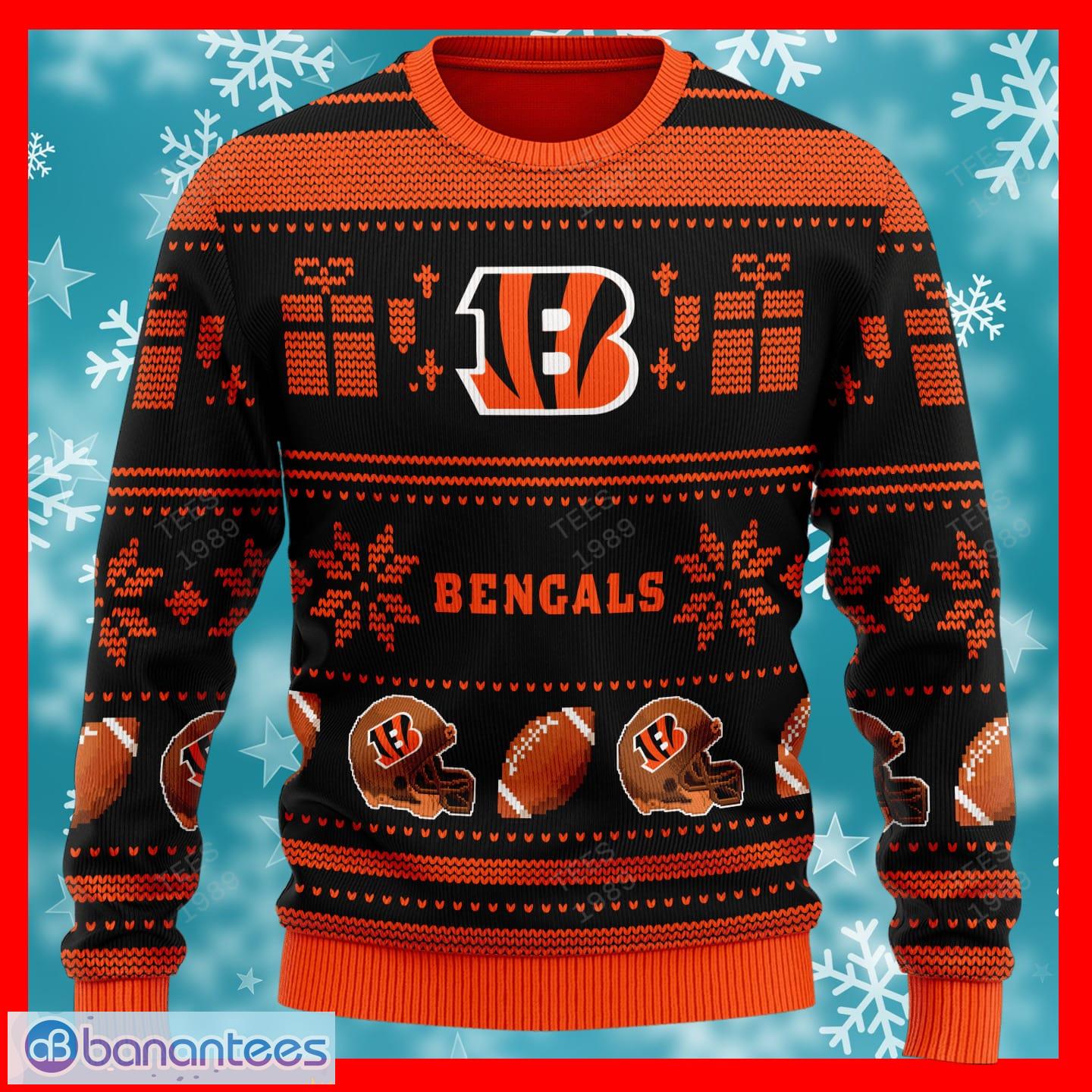 Cincinnati Bengals Custom Name And Number Christmas Ugly Sweater