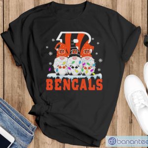 Cincinnati Bengals Football Gnomes Christmas 2023 Shirt - Black T-Shirt
