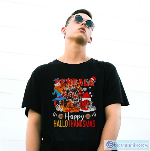 Cincinnati Bengals Mascot Happy Hallothanksmas Shirt - G500 Gildan T-Shirt