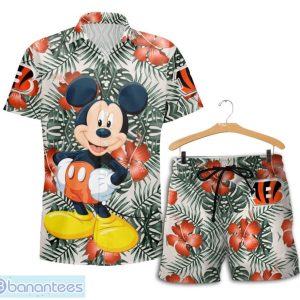 Cincinnati Bengals Mickey Hawaiian Shirt and Shorts Funny Summer Gift Product Photo 1